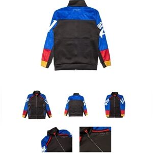 Vie-Riche-high Quality mixed fabric jacket. Black/Red/Blue/Yellow/Size XL/NWOT